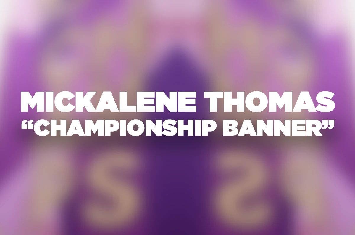 “Championship Banner” by Mickalene Thomas, made with BIONIC yarn