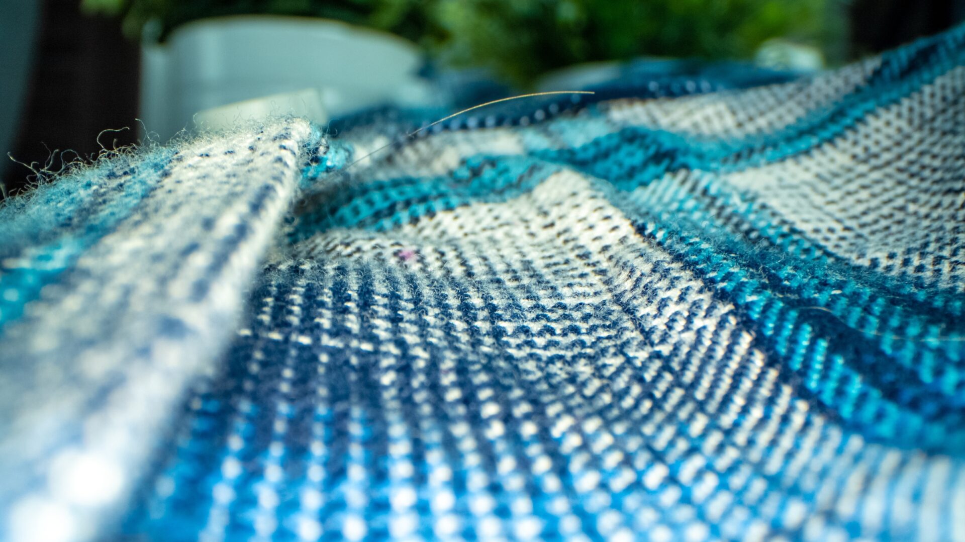 Closeup shot of a blue color fabric sample